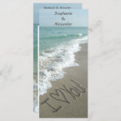 行き先結婚式プログラム、ビーチテーマ プログラム (正面/裏面)