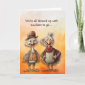 行き場のない服を着た感謝祭の七面鳥 シーズンカード (正面)