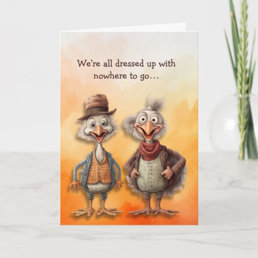 行き場のない服を着た感謝祭の七面鳥 シーズンカード (正面)