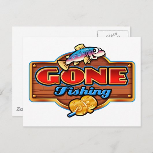 行き過ぎた魚釣り ポストカード (正面/裏面)