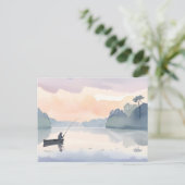 行き過ぎた魚釣り | レイクエアリー水の色の平和 ポストカード (スタンド正面)