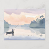 行き過ぎた魚釣り | レイクエアリー水の色の平和 ポストカード (正面)