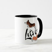 行くかわいいコーギおもしろいドッグマやる気を起こさせるグ マグカップ (正面右)