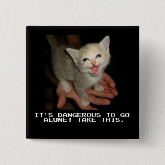 行くことは危ないですボタンだけ 缶バッジ (正面)