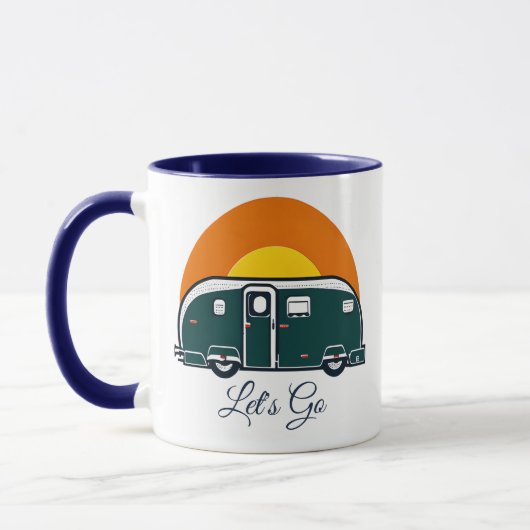 行くぞ!おもしろいヴィンテージキャンパーRV マグカップ (左)
