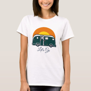 行くぞ!おもしろいヴィンテージキャンパーRV Tシャツ