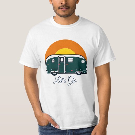 行くぞ!おもしろいヴィンテージキャンパーRV Tシャツ (正面)