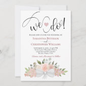 行くぞ！ほこり素朴バラピンクボホフローラズ結婚 招待状 (正面)