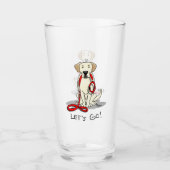 行くぞ!イエローラブラドールレトリバー – かわいい犬 タンブラーグラス (正面)