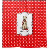 行くぞ！ウォークウィートテリアードッグ（ウィーテン1b2） シャワーカーテン (正面)