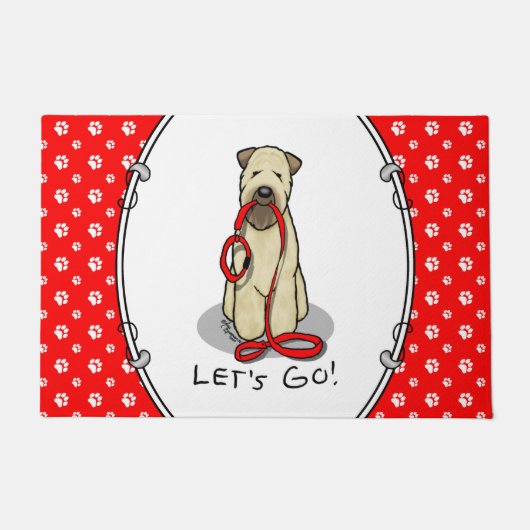 行くぞ!ウォークウィートテリアードッグ(ウィーテン1b2) ドアマット (正面)