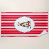 行くぞ！ウォークウィートテリアードッグ（ウィーテン1b2） ビーチタオル (正面)