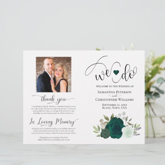 行くぞ!エメラルドボホバラDIYフォールド結婚式 プログラム (スタンド正面)