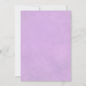 行くぞ！エレガント薄紫パープルバラロマン結婚ティック 招待状 (裏面)