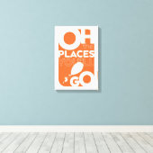 行くぞ！オレンジ書体 キャンバスプリント (インサイチュ (ウッドフロア))