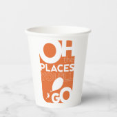 行くぞ！オレンジ書体 紙コップ (正面)