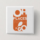 行くぞ！オレンジ書体 缶バッジ (正面)