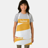 行くぞ！オレンジ色の渦巻き エプロン (インサイチュ)