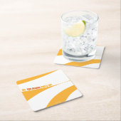 行くぞ！オレンジ色の渦巻き スクエアペーパーコースター (インサイチュ)