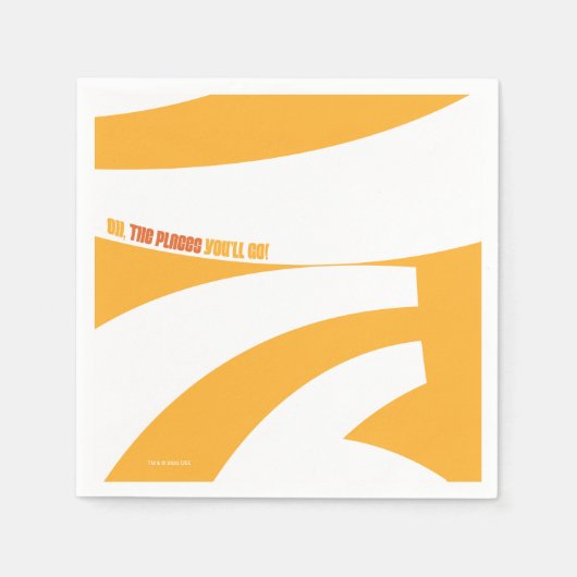 行くぞ！オレンジ色の渦巻き スタンダードカクテルナプキン (正面)