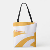 行くぞ！オレンジ色の渦巻き トートバッグ (裏面)