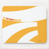 行くぞ！オレンジ色の渦巻き マウスパッド (正面)