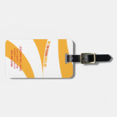 行くぞ！オレンジ色の渦巻き ラゲッジタグ (正面横)