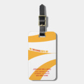 行くぞ！オレンジ色の渦巻き ラゲッジタグ (正面縦)