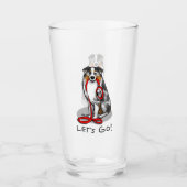 行くぞ!オーストラリア羊飼い(ブルーメルルタン/w 1) タンブラーグラス (正面)