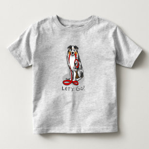 行くぞ!オーストラリア羊飼い(ブルーメルルタン/w 1) トドラーTシャツ