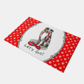 行くぞ！オーストラリア羊飼い（ブルーメルルタン/w 1） ドアマット (アングル)