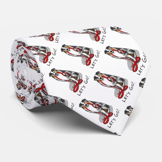 行くぞ！オーストラリア羊飼い（ブルーメルルタン/w 1） ネクタイ (ロール)