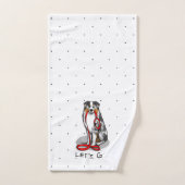 行くぞ!オーストラリア羊飼い(ブルーメルルタン/w 1) バスタオルセット (ハンドタオル)