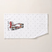 行くぞ!オーストラリア羊飼い(ブルーメルルタン/w 1) バスタオルセット (ハンドタオル)