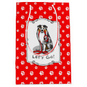 行くぞ!オーストラリア羊飼い(ブルーメルルタン/w 1) ミディアムペーパーバッグ (正面)