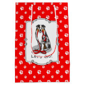 行くぞ!オーストラリア羊飼い(ブルーメルルタン/w 1) ミディアムペーパーバッグ (裏面)