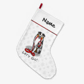行くぞ！オーストラリア羊飼い（ブルーメルルタン/w 1） ラージクリスマスストッキング (正面 (吊り時))