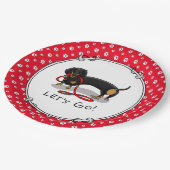 行くぞ！ダシュントおもしろい犬 ペーパープレート (アングル)