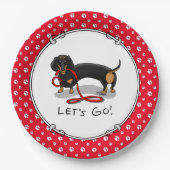 行くぞ！ダシュントおもしろい犬 ペーパープレート (正面)
