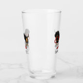 行くぞ！ダシュント犬（黒とタン）おもしろいかわいい タンブラーグラス (左)