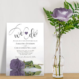 行くぞ!ダスティエレガントパープルバラロマン結婚ティック 招待状