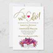 行くぞ！トロピカラフルカルフローラ結婚ブーケ 招待状 (正面)