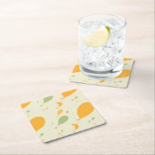 行くぞ！バルーンの輪郭パターン スクエアペーパーコースター (インサイチュ)