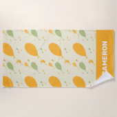 行くぞ！バルーンの輪郭パターン ビーチタオル (正面)