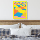 行くぞ！バロカラフルーストライプン キャンバスプリント (インサイチュ (寝室))