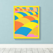 行くぞ！バロカラフルーストライプン キャンバスプリント (インサイチュ (ウッドフロア))