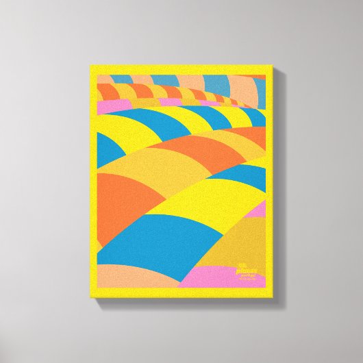 行くぞ！バロカラフルーストライプン キャンバスプリント (正面)