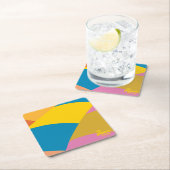 行くぞ！バロカラフルーストライプン スクエアペーパーコースター (インサイチュ)