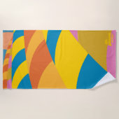 行くぞ！バロカラフルーストライプン ビーチタオル (正面)