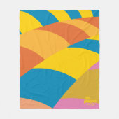 行くぞ!バロカラフルーストライプン フリースブランケット (正面)